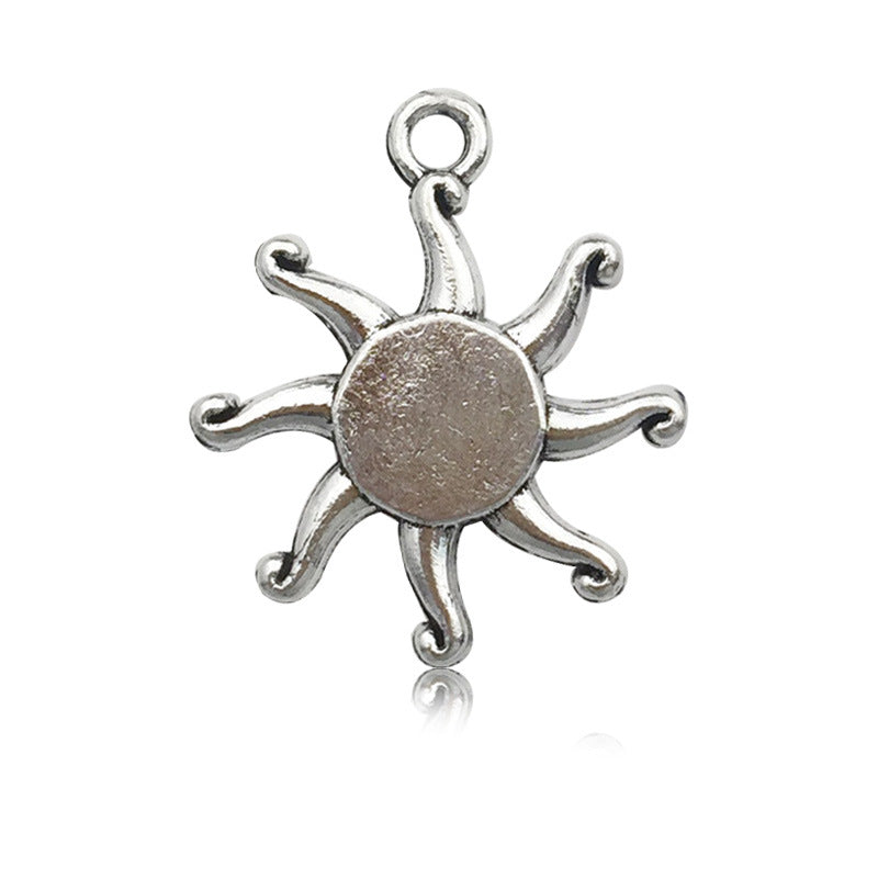 Wholesale Alloy Vintage Tibetan Silver Sun Moon DIY Necklace Bracelet Pendant